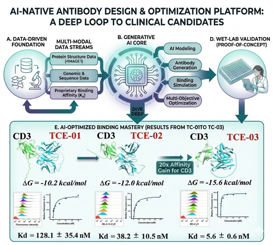 AI-assisted antibody design and wet-lab validation workflow